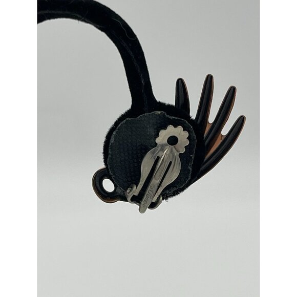 Coro Pair Clip On Earrings Rose Gold Tone Approx 1.75" - Picture 3 of 10